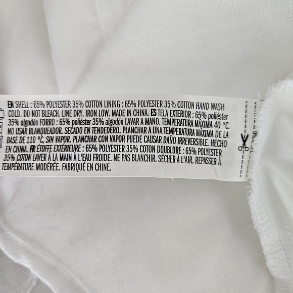 English Factory Peplum Tie Top White Short Sleeve Button V Neck Shirt Medium - Picture 5 of 5